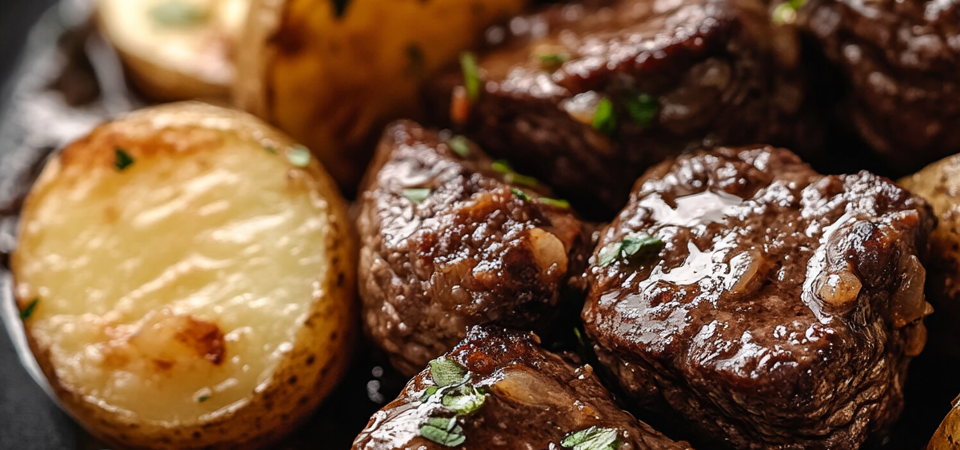 Garlic Butter Steak Bites with Crispy Potatoes